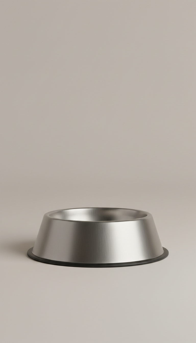 Brushed Metal Pet Bowl Weighted Base