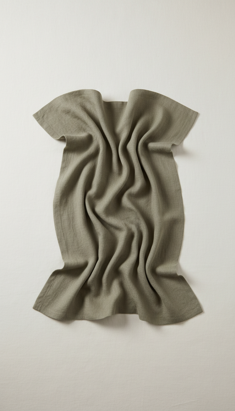 Linen throw blanket in muted olive