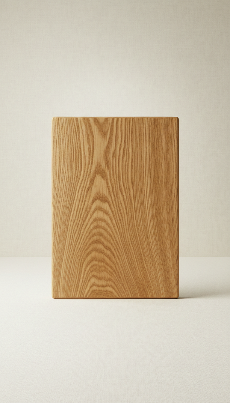 Wooden serving board with visible grain