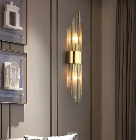 Luxury Gold LED Wall Lamp – Modern Indoor Wall Sconce for Living Room, Bedroom, Bedside, Hallway & Staircase Home Decor