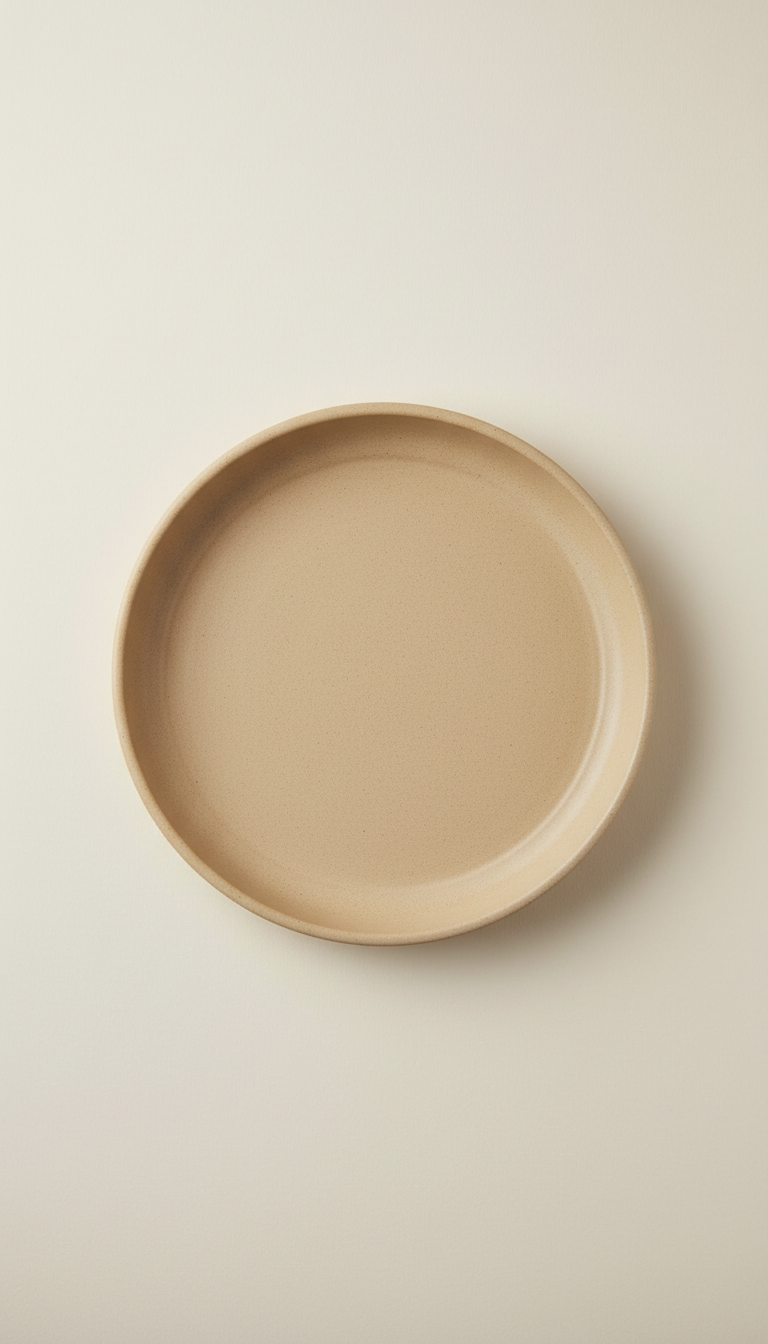 Stoneware platter in honey beige