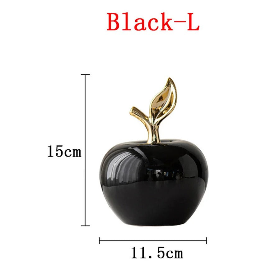 Luxury Gold Apple Resin Figurine – Modern Decorative Fruit Statue for Living Room, Office, Shelf, Coffee Table & Home Decor