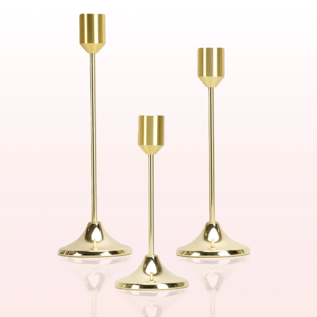 Classic Bullet Head Taper Candle Holder Set – Modern Metal Candlestick Holders for Taper Candles, Pillar Candle Stand, Decorative Candle Holders for Dining Table, Wedding Centerpiece, Mantel, Fireplace, Living Room, Home Decor & Housewarming Gift