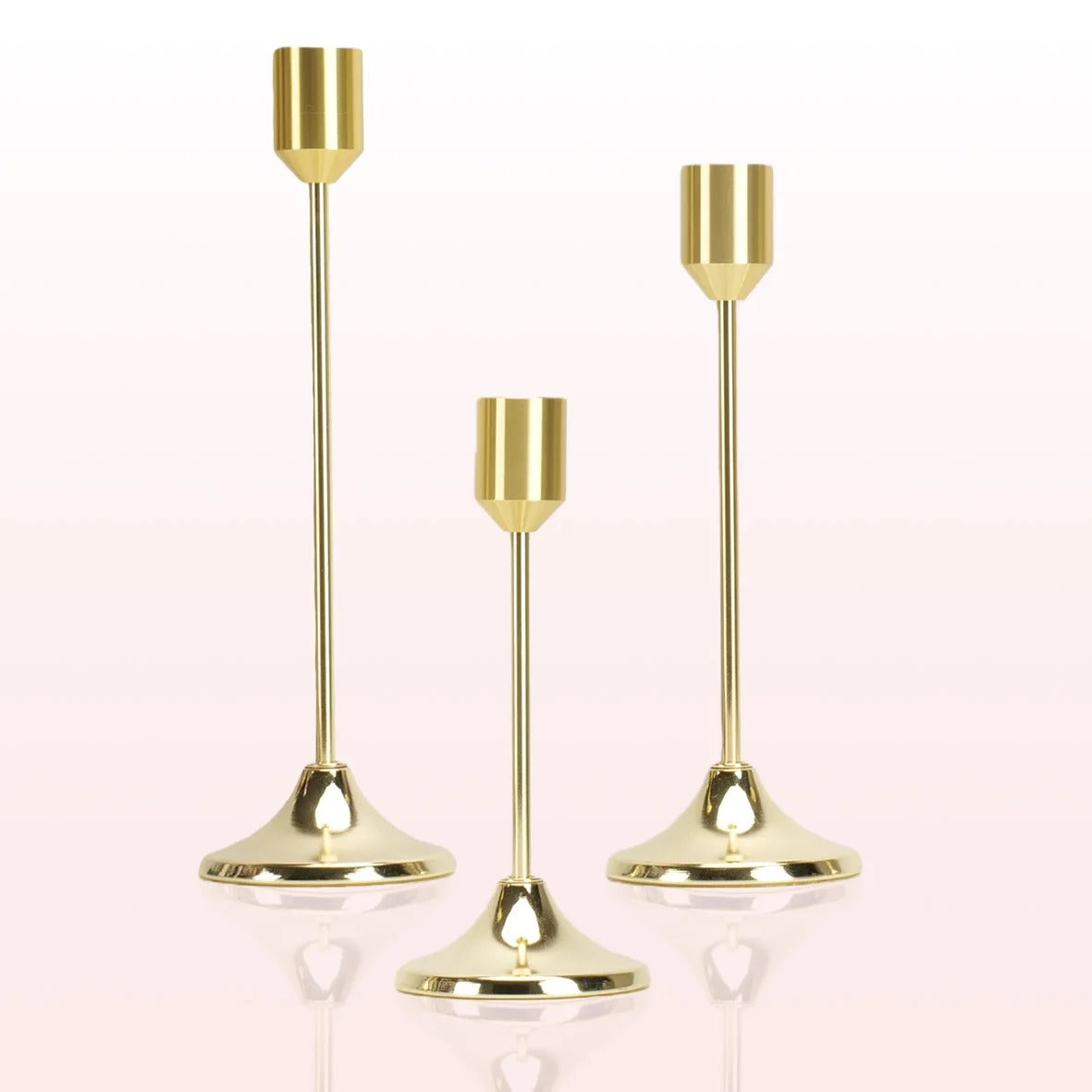 Classic Bullet Head Taper Candle Holder Set – Modern Metal Candlestick Holders for Taper Candles, Pillar Candle Stand, Decorative Candle Holders for Dining Table, Wedding Centerpiece, Mantel, Fireplace, Living Room, Home Decor & Housewarming Gift