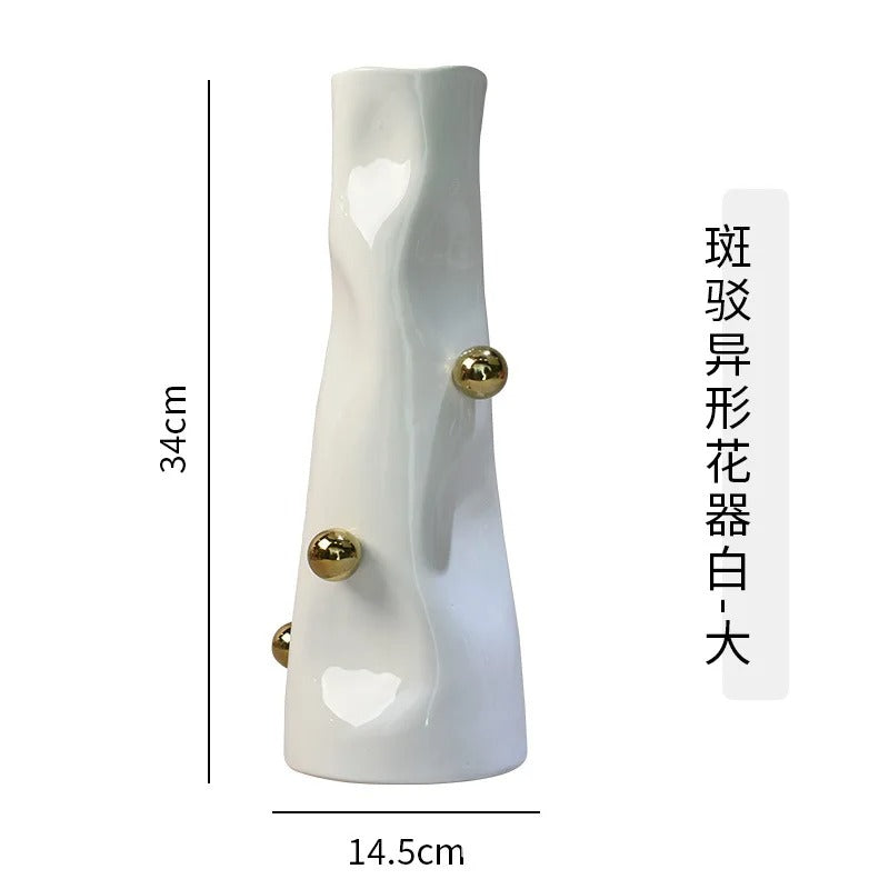 Geometric Resin Flower Vase – Modern Irregular Sphere Decorative Vase for Artificial Flowers, Pampas Grass, Living Room, Bedroom & Office Decor