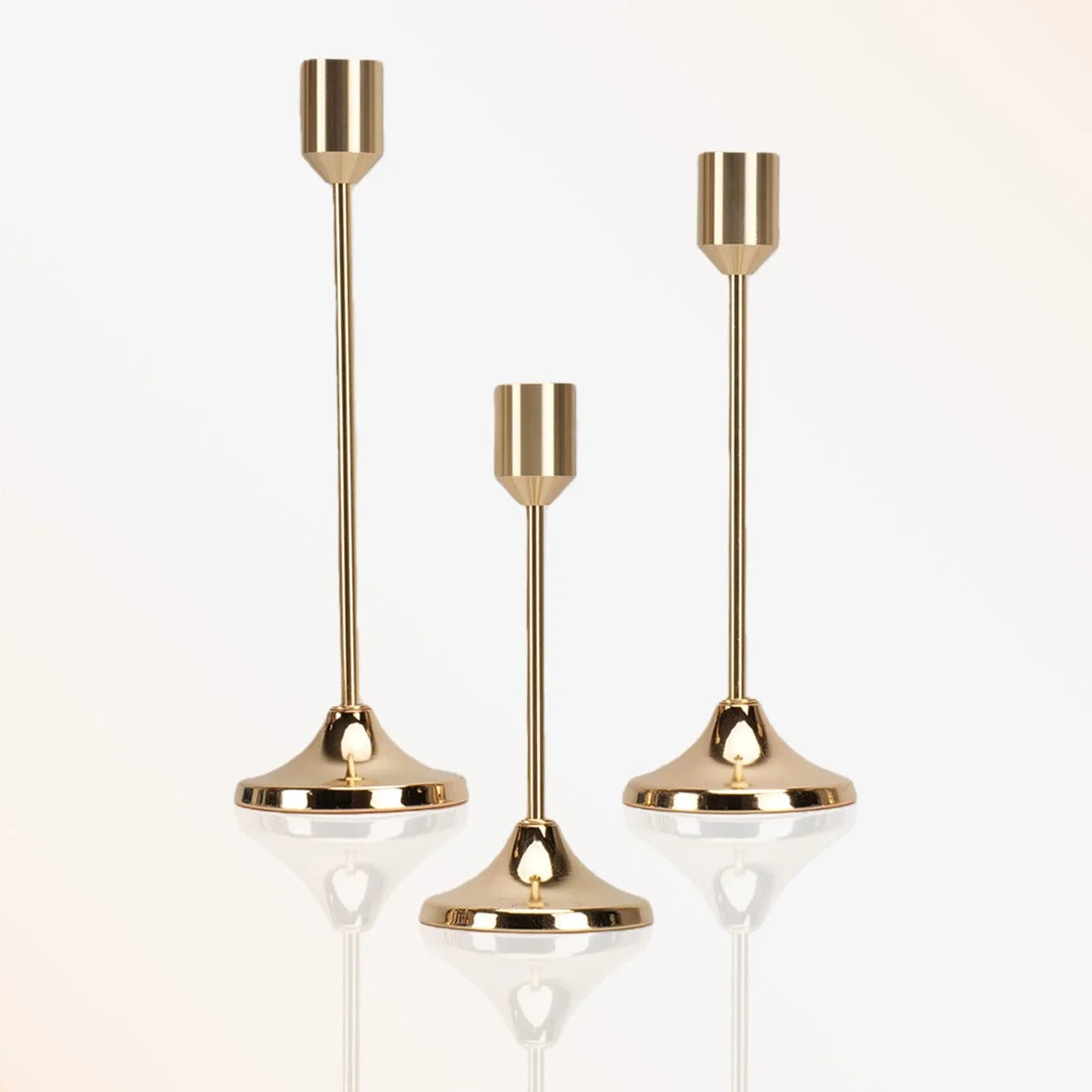 Classic Bullet Head Taper Candle Holder Set – Modern Metal Candlestick Holders for Taper Candles, Pillar Candle Stand, Decorative Candle Holders for Dining Table, Wedding Centerpiece, Mantel, Fireplace, Living Room, Home Decor & Housewarming Gift