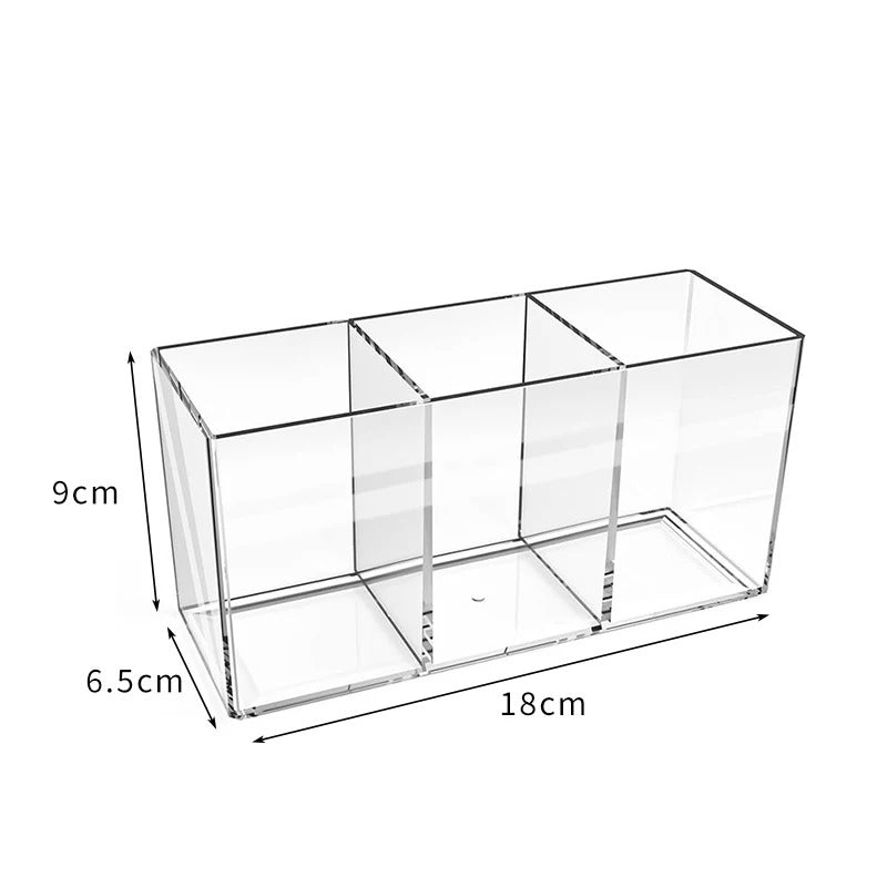 Clear Acrylic Makeup Organizer with Compartments | Makeup Brush Holder, Lipstick Organizer, Vanity Storage for Cosmetics & Skincare