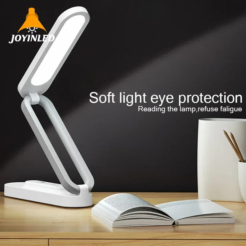 USB Rechargeable LED Folding Desk Lamp – Eye Protection Reading Light with 3 Brightness Levels for Study Desk, Office, Bedroom & Bedside