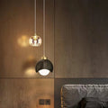 Modern Crystal Pendant Light – Luxury Nordic Minimalist Hanging Ceiling Lamp for Bedroom, Bedside, Living Room, Dining Room, Kitchen Island, Hallway, Long Line LED Chandelier & Elegant Home Decor Lighting