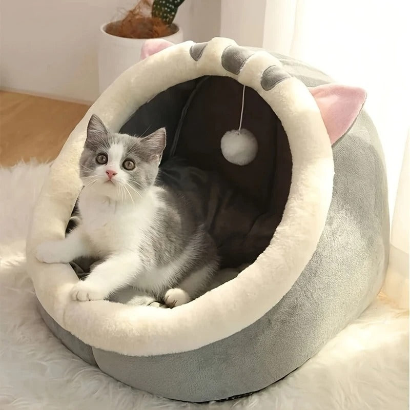 Cute Soft Cat Bed House – Cozy Breathable Sleeping Basket & Kitten Mat for Large, Medium & Small Cats, Comfortable Indoor Pet Nest