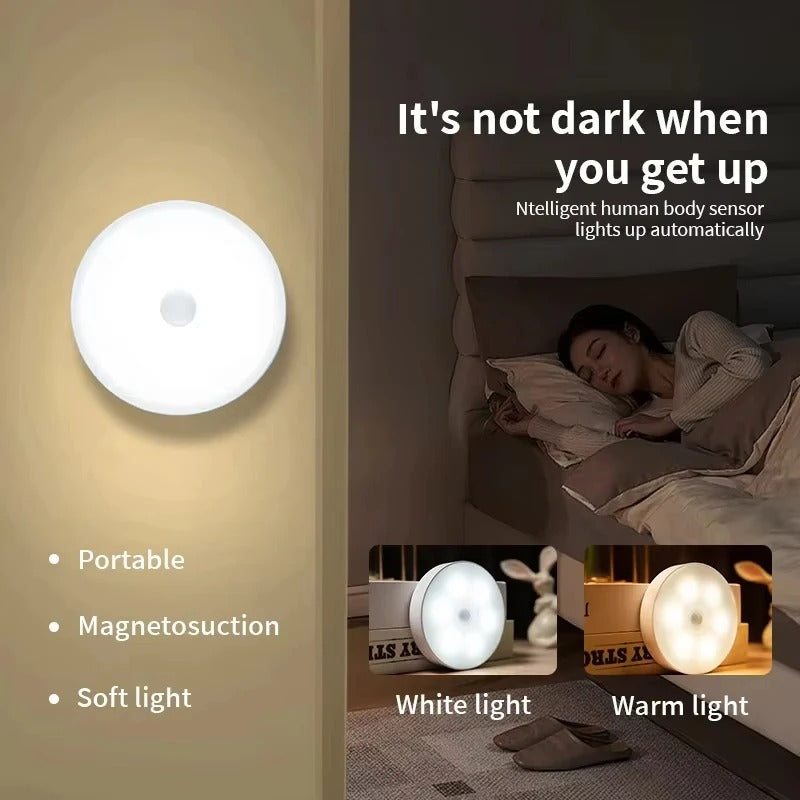 USB Rechargeable Motion Sensor LED Night Light – Wireless Magnetic Closet Light for Kitchen, Cabinet, Wardrobe, Staircase & Hallway