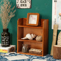 3-Tier Wooden Desktop Storage Rack – Multi-Function Cosmetics, Makeup & Stationery Organizer Display Shelf for Home & Office