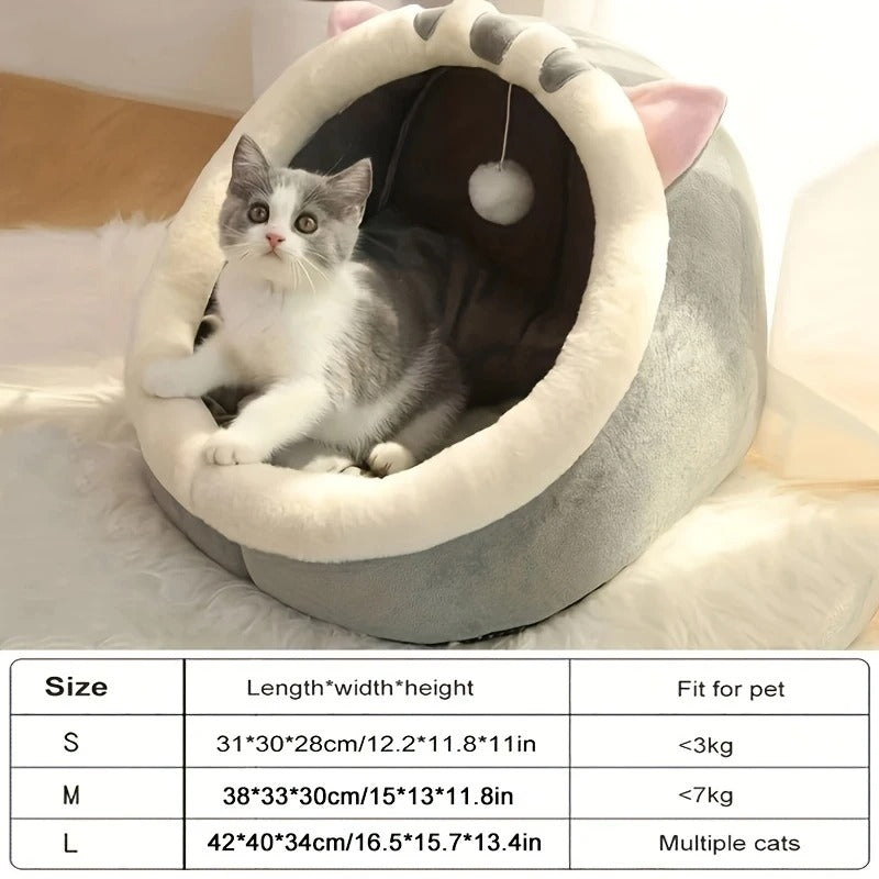 Cute Soft Cat Bed House – Cozy Breathable Sleeping Basket & Kitten Mat for Large, Medium & Small Cats, Comfortable Indoor Pet Nest