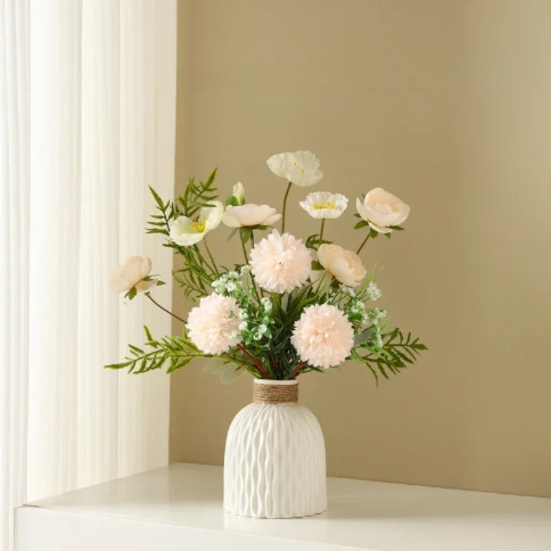 1Pc Nordic Water Ripple Plastic Vase Simple and Creative Living Room Flower Arrangement Decoration DIY