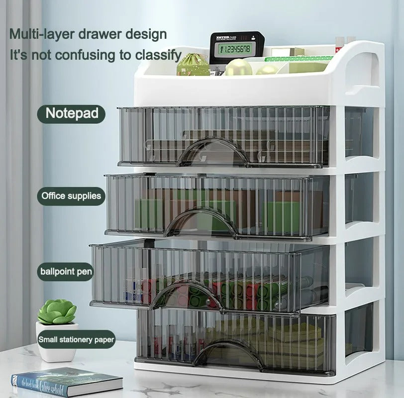 Large Clear Acrylic Makeup Organizer with Drawers | Cosmetic Storage Organizer | Skincare Organizer | Vanity Counter Organizer | Makeup & Lipstick Holder | Bathroom Counter Storage | Beauty Organizer with Dustproof Drawers