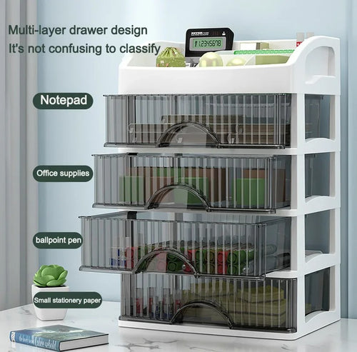 Large Clear Acrylic Makeup Organizer with Drawers | Cosmetic Storage Organizer | Skincare Organizer | Vanity Counter Organizer | Makeup & Lipstick Holder | Bathroom Counter Storage | Beauty Organizer with Dustproof Drawers