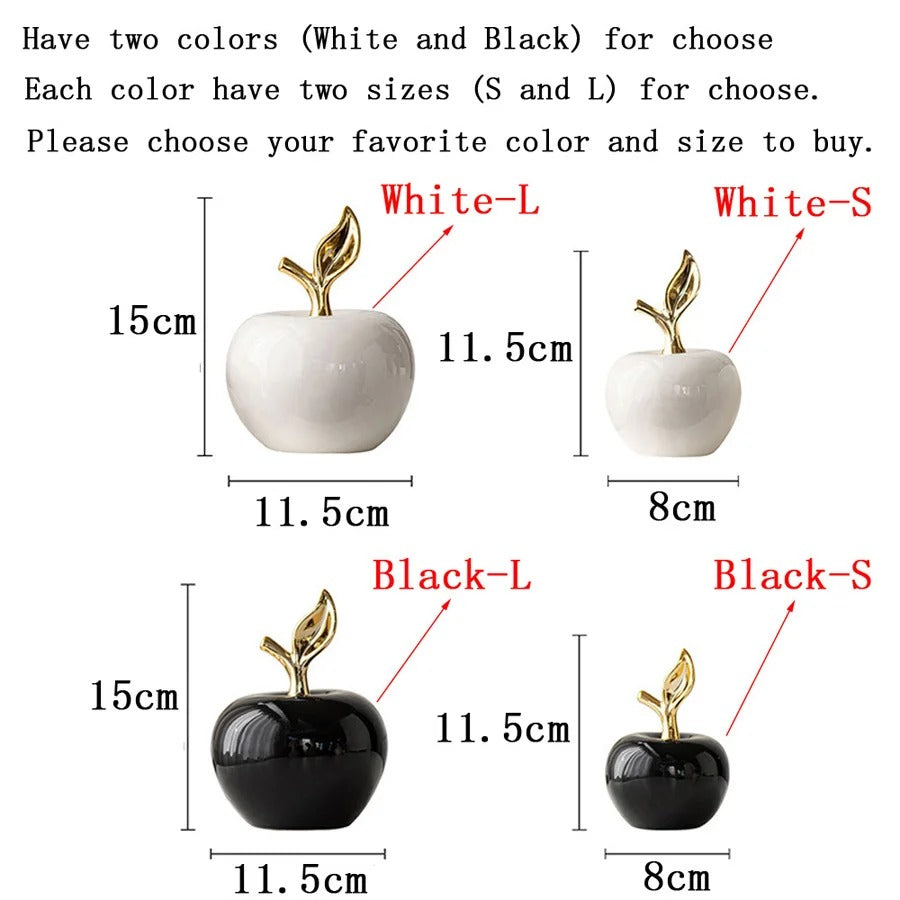 Luxury Gold Apple Resin Figurine – Modern Decorative Fruit Statue for Living Room, Office, Shelf, Coffee Table & Home Decor