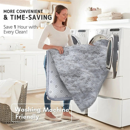 5x8 Ft Ultra Soft Shag Area Rug for Living Room, Bedroom & Nursery – Fluffy Plush Fuzzy Non-Slip Carpet Mat, Thick Cozy Modern Indoor Floor Rug for Kids Room, Dorm, Apartment & Home Decor – Grey