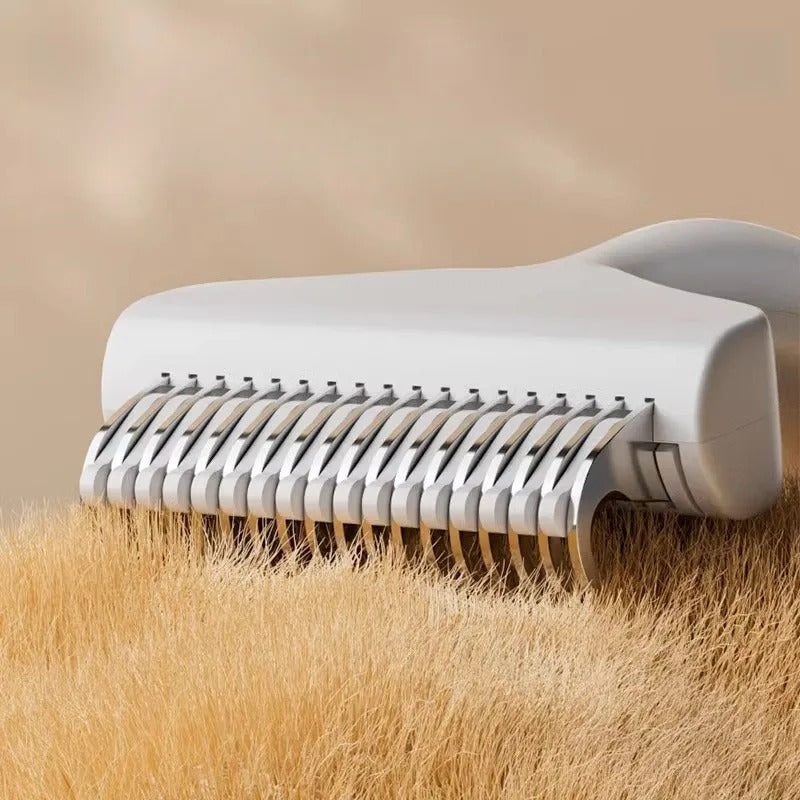 Pet Hair Removal Comb with Curved Stainless Steel Teeth – Professional Deshedding & Detangling Grooming Brush for Dogs & Cats with Long, Thick Hair