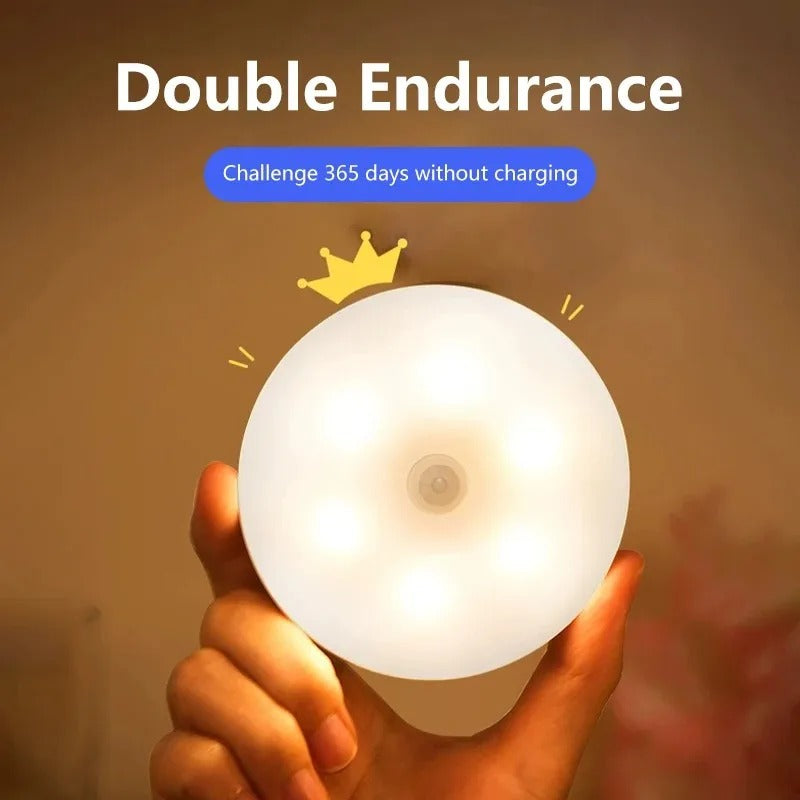 USB Rechargeable Motion Sensor LED Night Light – Wireless Magnetic Closet Light for Kitchen, Cabinet, Wardrobe, Staircase & Hallway