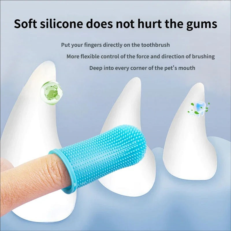 Pet Finger Toothbrush for Dogs & Cats – Ultra Soft Silicone Teeth Cleaning Brush for Puppies, Kittens & Oral Care Grooming