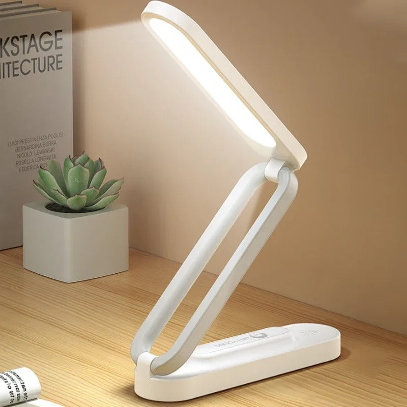 USB Rechargeable LED Folding Desk Lamp – Eye Protection Reading Light with 3 Brightness Levels for Study Desk, Office, Bedroom & Bedside