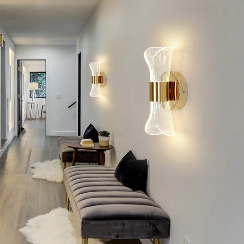 12W Dimmable LED Wall Lamp – Modern Acrylic & Metal Wall Sconce with 3 Color Temperatures for Bedroom, Office, Hallway & Staircase