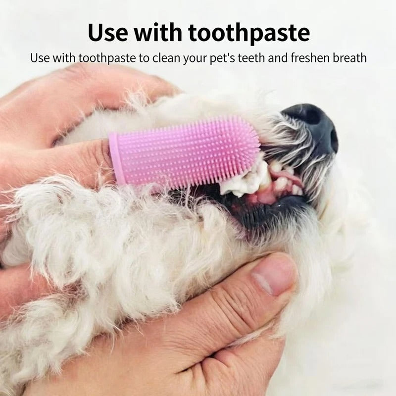 Pet Finger Toothbrush for Dogs & Cats – Ultra Soft Silicone Teeth Cleaning Brush for Puppies, Kittens & Oral Care Grooming