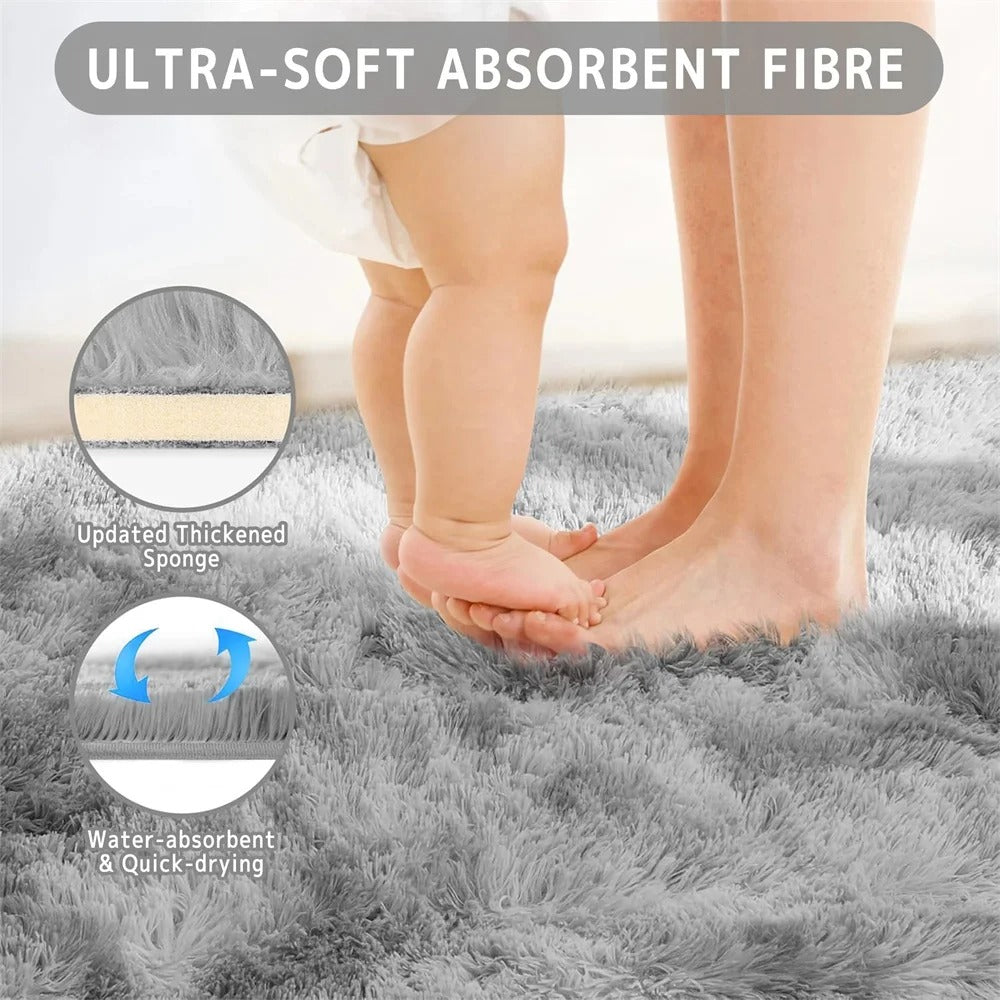 5x8 Ft Ultra Soft Shag Area Rug for Living Room, Bedroom & Nursery – Fluffy Plush Fuzzy Non-Slip Carpet Mat, Thick Cozy Modern Indoor Floor Rug for Kids Room, Dorm, Apartment & Home Decor – Grey
