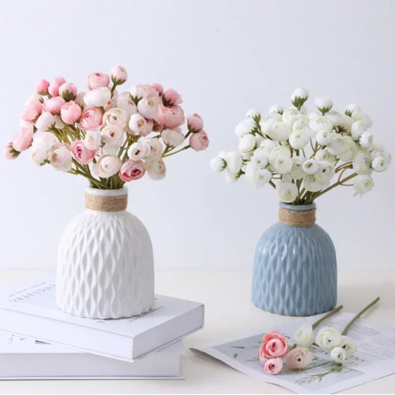 1Pc Nordic Water Ripple Plastic Vase Simple and Creative Living Room Flower Arrangement Decoration DIY