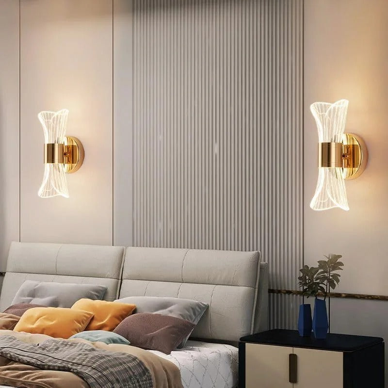 12W Dimmable LED Wall Lamp – Modern Acrylic & Metal Wall Sconce with 3 Color Temperatures for Bedroom, Office, Hallway & Staircase