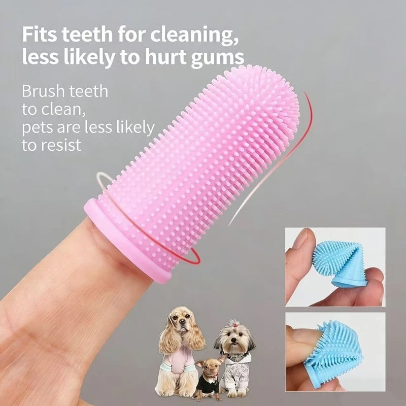 Pet Finger Toothbrush for Dogs & Cats – Ultra Soft Silicone Teeth Cleaning Brush for Puppies, Kittens & Oral Care Grooming