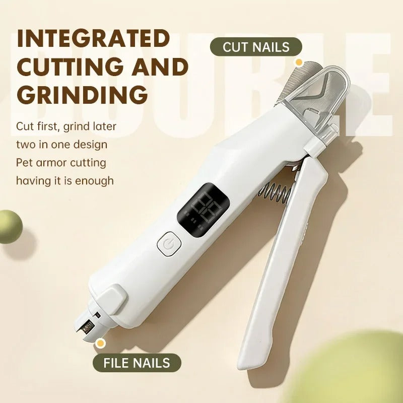 2-in-1 LED Light Pet Nail Clipper & Grinder – Dog & Cat Nail Trimmer with Nail File, Safe Professional Grooming Tool