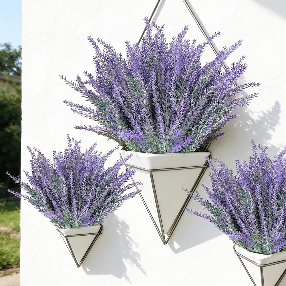 5PCS Artificial Lavender Flowers with Stems – Realistic Faux Purple Plastic Flower Bouquet for Vase, Wedding Decor, Bridal Bouquet, Dining Table Centerpiece, Farmhouse, Indoor Home & Office Decoration