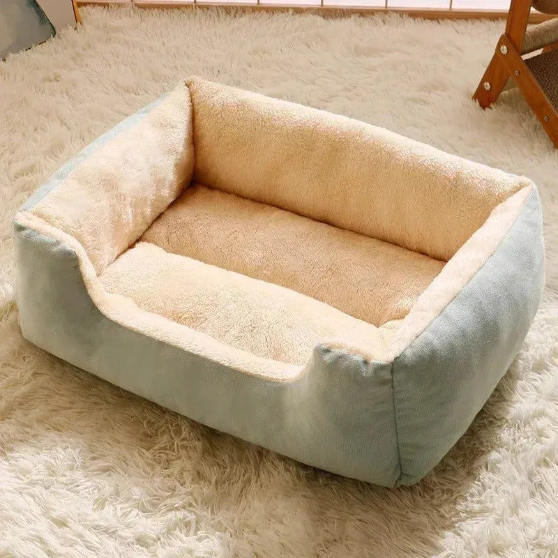 Cozy Plush Cat Bed House with Soft Cushion – Warm Sleeping Basket for Indoor Cats, Kittens & Small Dogs, Winter Pet Nest