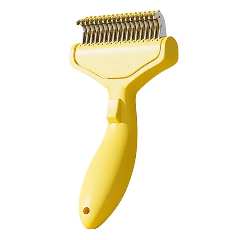 Pet Hair Removal Comb with Curved Stainless Steel Teeth – Professional Deshedding & Detangling Grooming Brush for Dogs & Cats with Long, Thick Hair