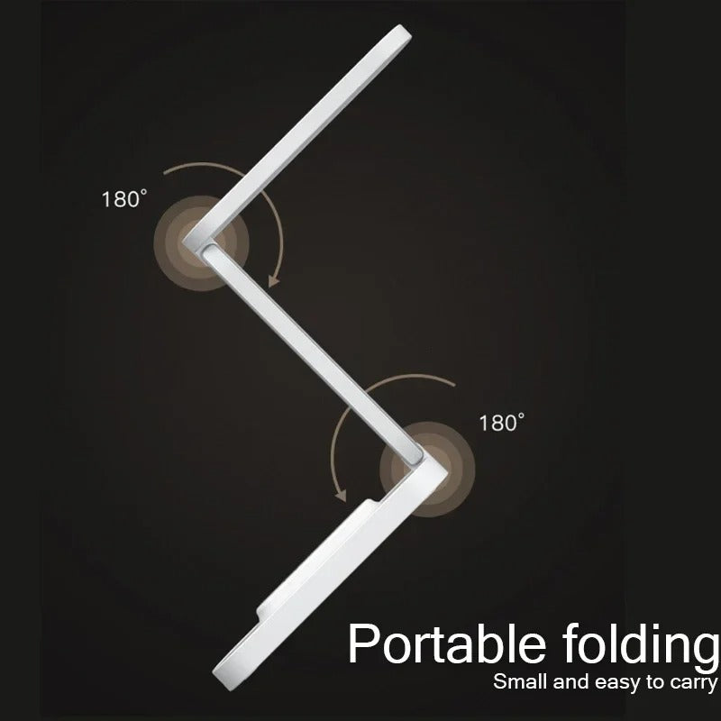 USB Rechargeable LED Folding Desk Lamp – Eye Protection Reading Light with 3 Brightness Levels for Study Desk, Office, Bedroom & Bedside