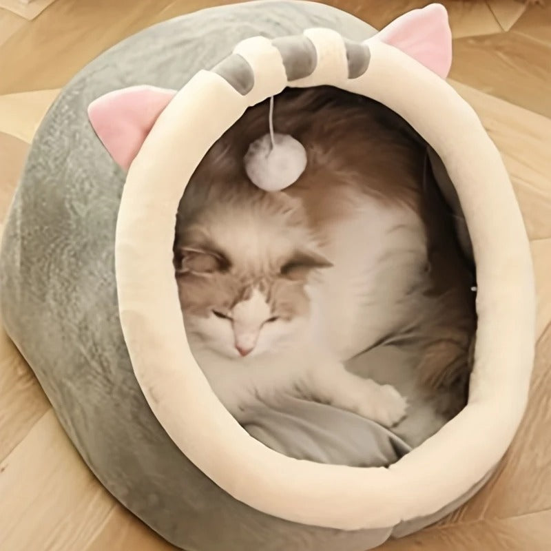 Cute Soft Cat Bed House – Cozy Breathable Sleeping Basket & Kitten Mat for Large, Medium & Small Cats, Comfortable Indoor Pet Nest