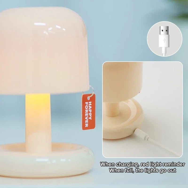 Modern Mushroom LED Table Lamp – Nordic Minimalist Night Light for Bedroom, Living Room, Coffee Bar, Desk & Home Decor