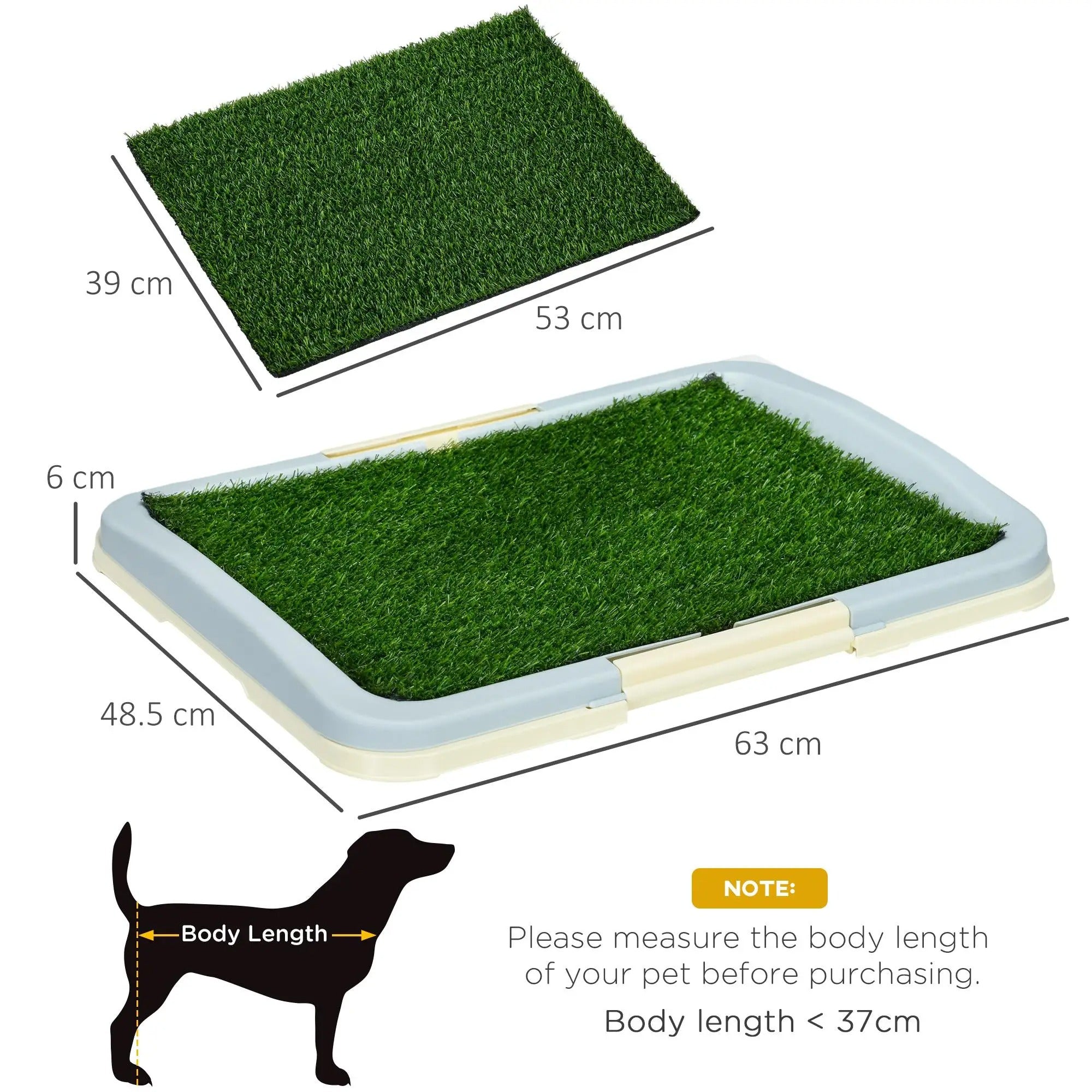 Puppy Training Pad with Artificial Grass – 3-Layer Portable Dog Toilet 63x48.5cm