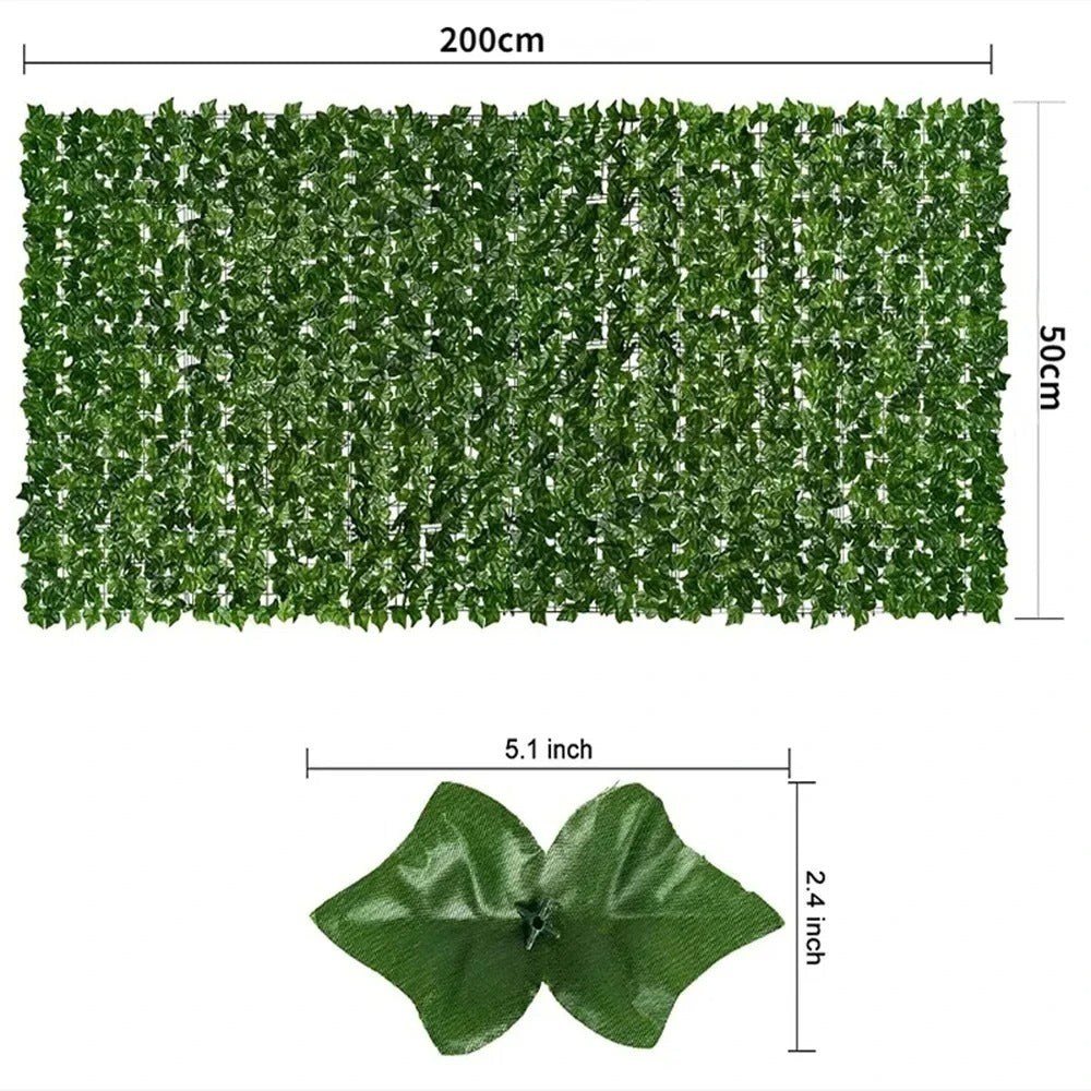 Artificial Ivy Leaf Fence Roll, Fake Green Leaf Privacy Screen, Faux Hedge Wall Panel, Garden Fence Cover, Outdoor Privacy Fence, UV Resistant Decorative Green Wall, Balcony Patio Backyard Lawn Landscaping Decor