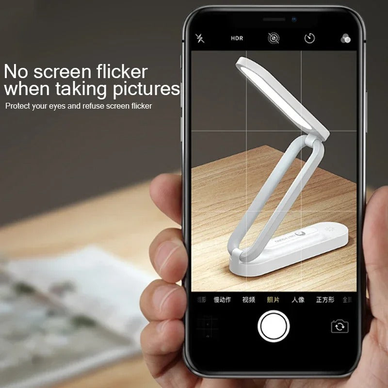 USB Rechargeable LED Folding Desk Lamp – Eye Protection Reading Light with 3 Brightness Levels for Study Desk, Office, Bedroom & Bedside