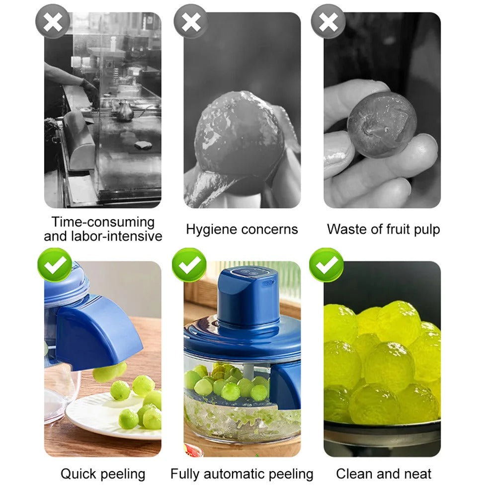 Automatic Electric Vegetable & Fruit Peeler – Cordless 5-Blade Rotary Peeling Machine with USB Type-C Fast Charging, Potato, Apple, Pear & Vegetable Skin Remover Kitchen Gadget