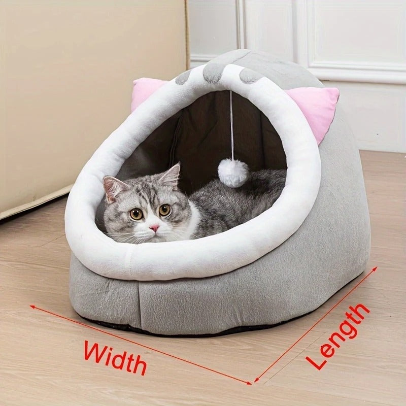 Cute Soft Cat Bed House – Cozy Breathable Sleeping Basket & Kitten Mat for Large, Medium & Small Cats, Comfortable Indoor Pet Nest