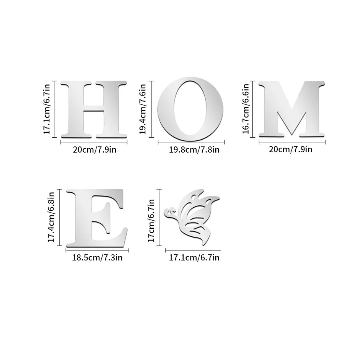 3D Mirror HOME Wall Sticker – Modern Acrylic HOME Sign for Entryway, Living Room, Hallway & Home Wall Decor