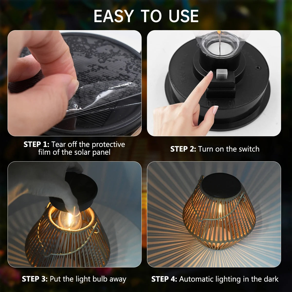 Waterproof Solar Hanging Lantern – Boho Rattan LED Outdoor Light for Garden, Patio, Yard, Balcony, Porch & Landscape Decoration