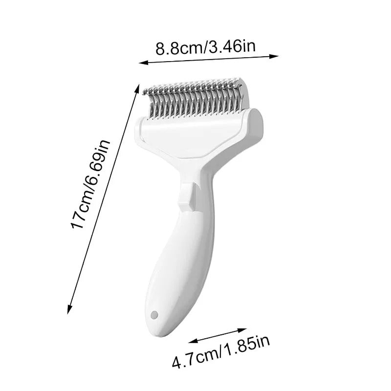 Pet Hair Removal Comb with Curved Stainless Steel Teeth – Professional Deshedding & Detangling Grooming Brush for Dogs & Cats with Long, Thick Hair