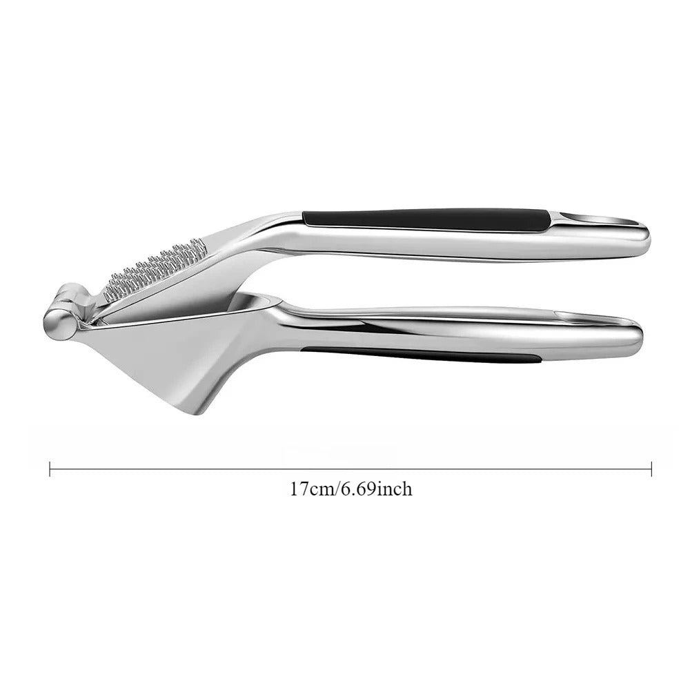 Heavy-Duty Hand Press Garlic Crusher – Zinc Alloy Garlic Press with Ergonomic Easy-Squeeze Handle, Garlic Mincer, Ginger Crusher & Easy-Clean Kitchen Tool