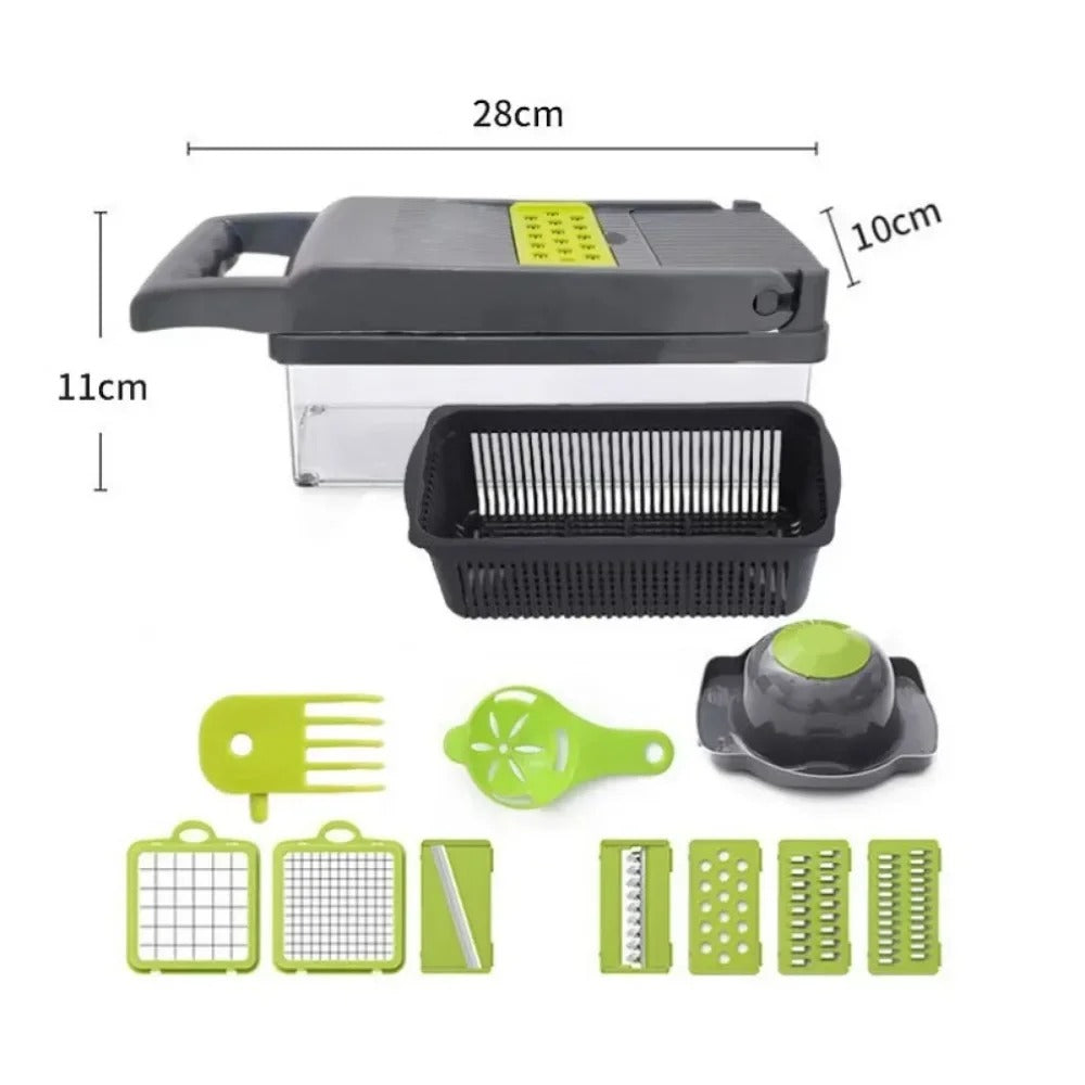 14-in-1 Multifunction Vegetable Chopper & Mandoline Slicer – Food Dicer, Grater, Onion Cutter, Potato Slicer, Vegetable Cutter with Handle, Kitchen Food Prep Tool