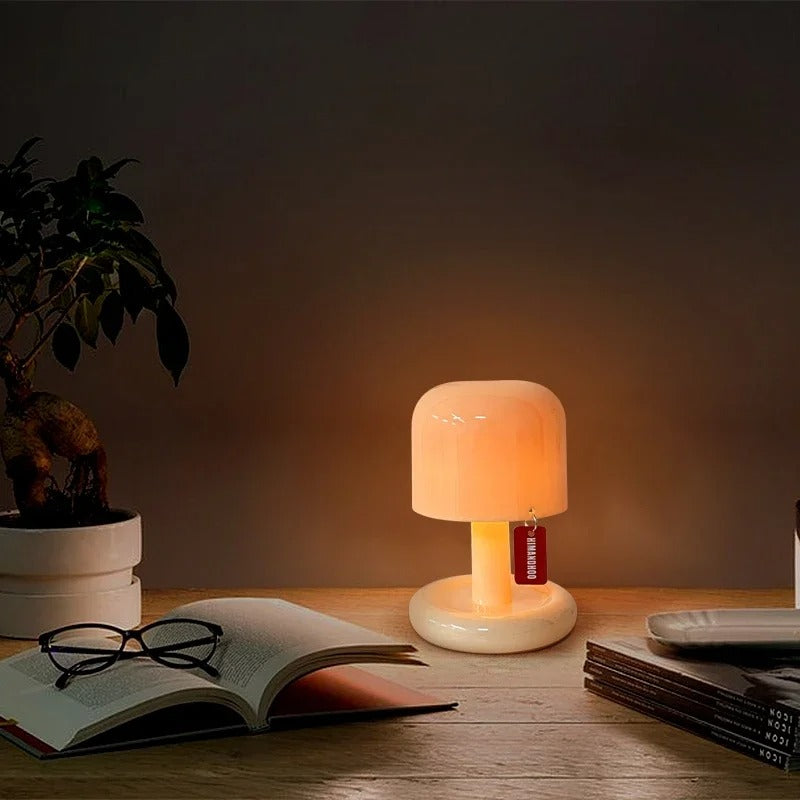 Modern Mushroom LED Table Lamp – Nordic Minimalist Night Light for Bedroom, Living Room, Coffee Bar, Desk & Home Decor